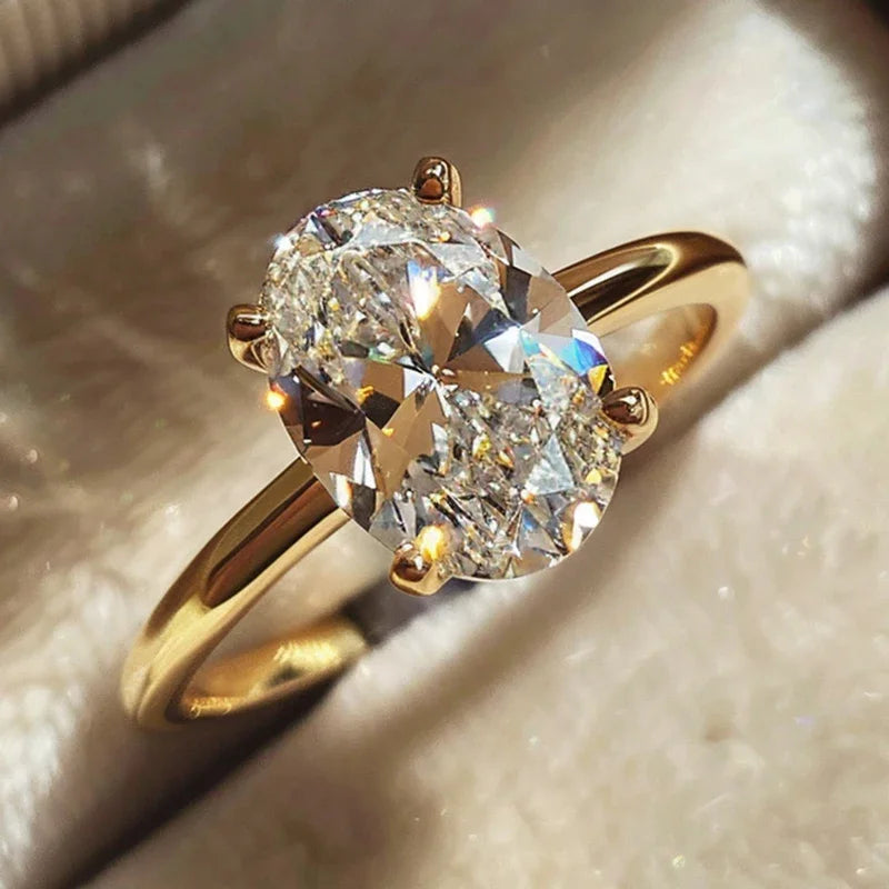 925 Sterling Silver Luxury Shiny 1-8CT Zircon Engagement Ring Wedding Band For Women Promise Eternity Ring Fine Jewelry Gift Vera Lux