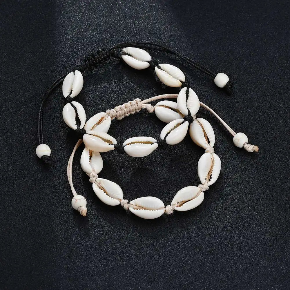 Summer Beach Shell Anklet For Women Bohemian Braided Rope Adjustable  Chain Bangle Girls Leisure Vacation Jewelry Vera Lux