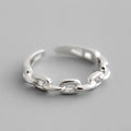 925 Sterling Silver Cuba Chain Opne Rings For Women Engagement Wedding Luxury Fine Jewelry Wholesale Vera Lux