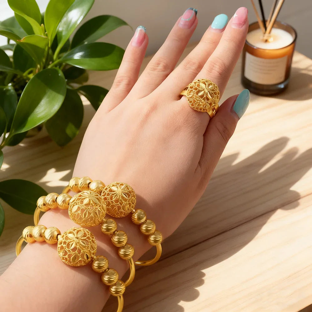 ethiopian hawaiian jewelry bangle 18k gold  plated bracelet for women flower bangle african free shipping Valentine's Day gift Vera Lux