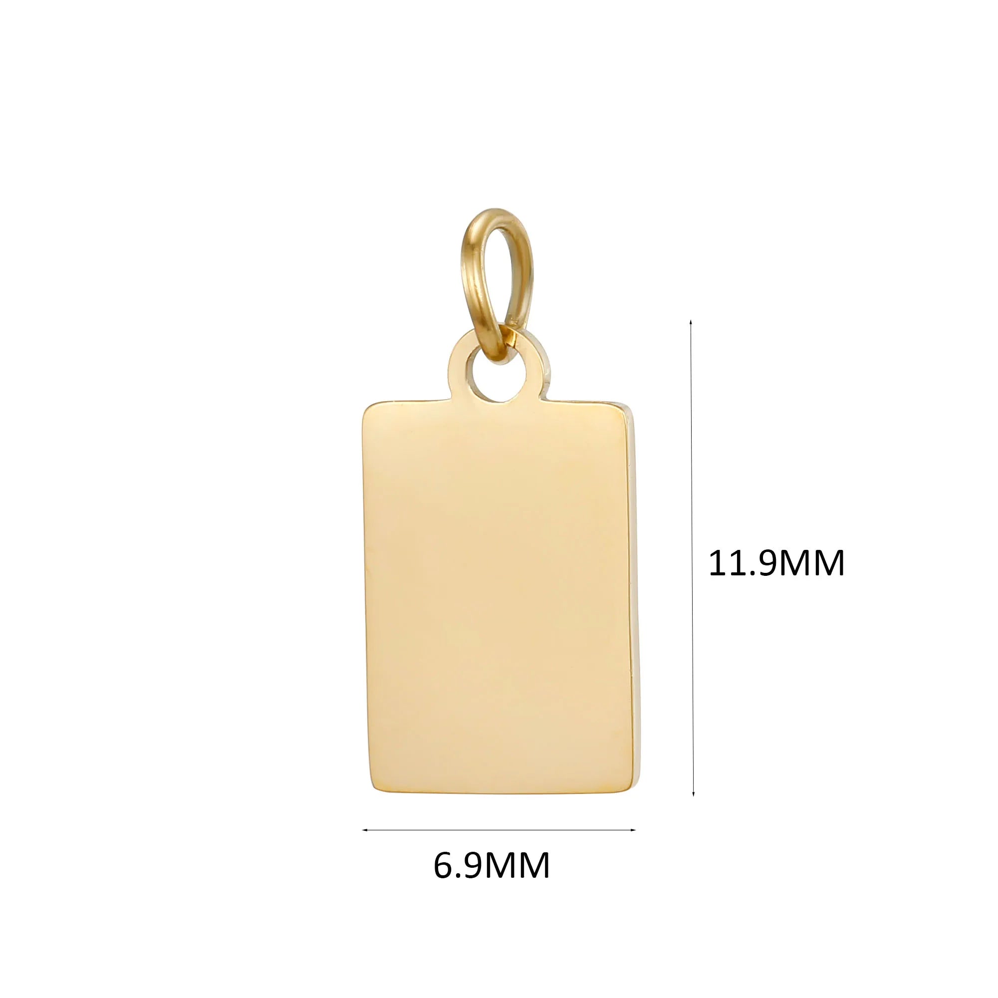 10PCS Custom Logo Tags Stainless Steel Charms for Necklace Bracelets 6 sizes to choose Vera Lux