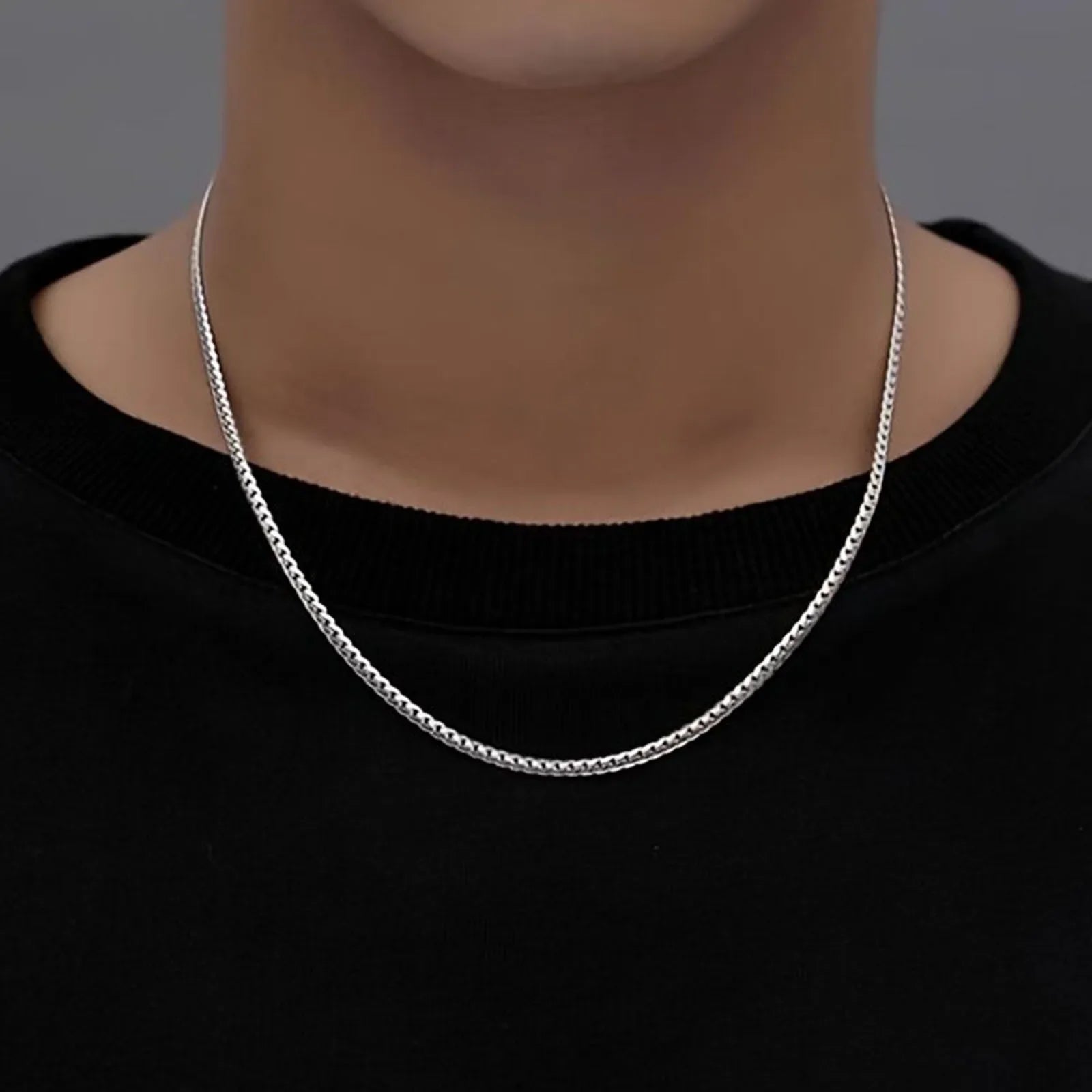 S925Silver Men's and Women's Cuban Chain Necklace 20IN/22IN Slim Style Trendy, Sophisticated Vintage-Inspired Collarbone Layerin Vera Lux