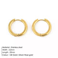 Retro Minimalism Stainless Steel Hoop Earrings for Woman Girls Gold Color Metal Circle Earring Party Gifts Simple Jewelry Vera Lux
