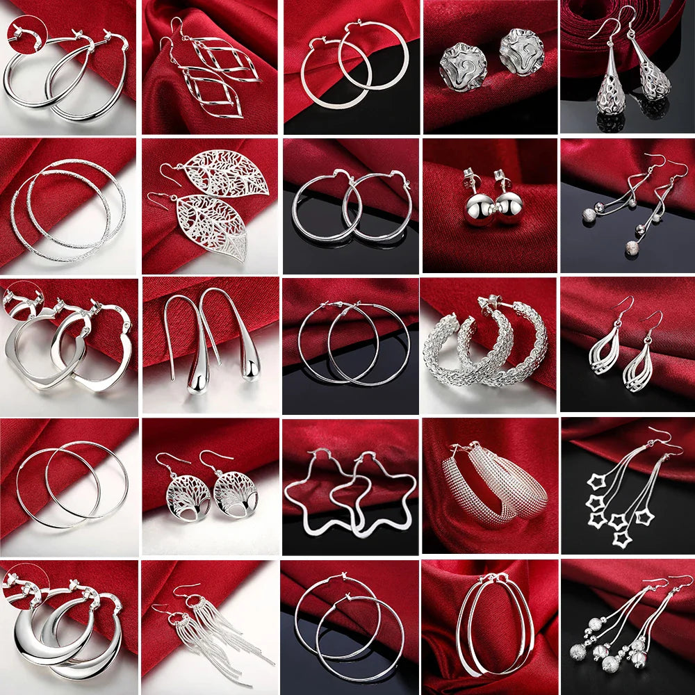 Top Quality 925 Sterling Silver Earrings Simple Round Circle Hoop Earrings For Woman Fashion Wedding Engagement Charm Jewelry Vera Lux