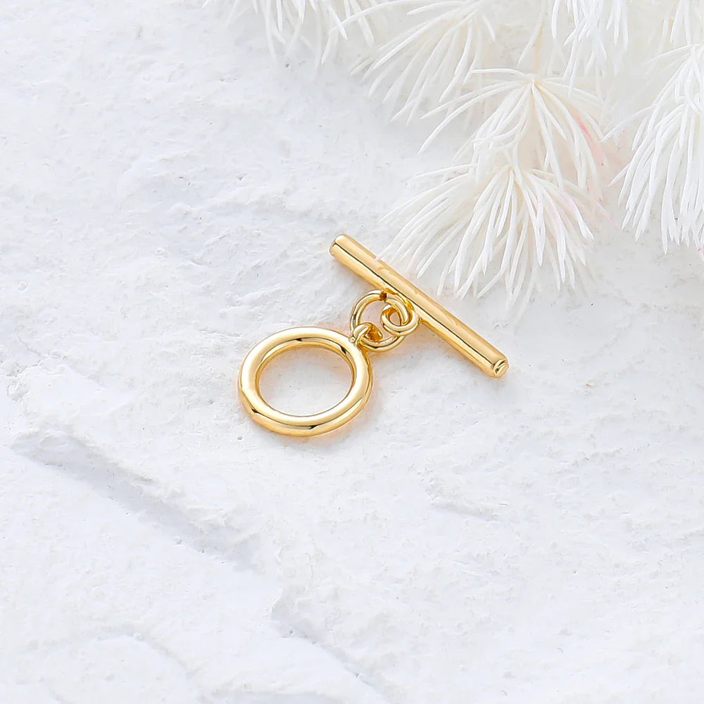 4 Sets 14K/18K Gold Color Plated Brass O Toggle Clasps Connector for DIY Bracelet Necklace Jewelry Making Findings Accessories Vera Lux