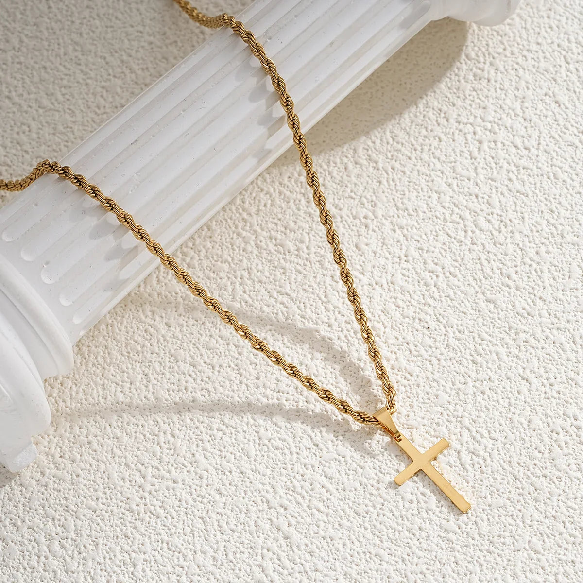 New Stainless Steel Cross Pendant Necklace for Men Women Minimalist Gold Color Jewelry Male Female Necklaces Chokers Gifts 2024 Vera Lux