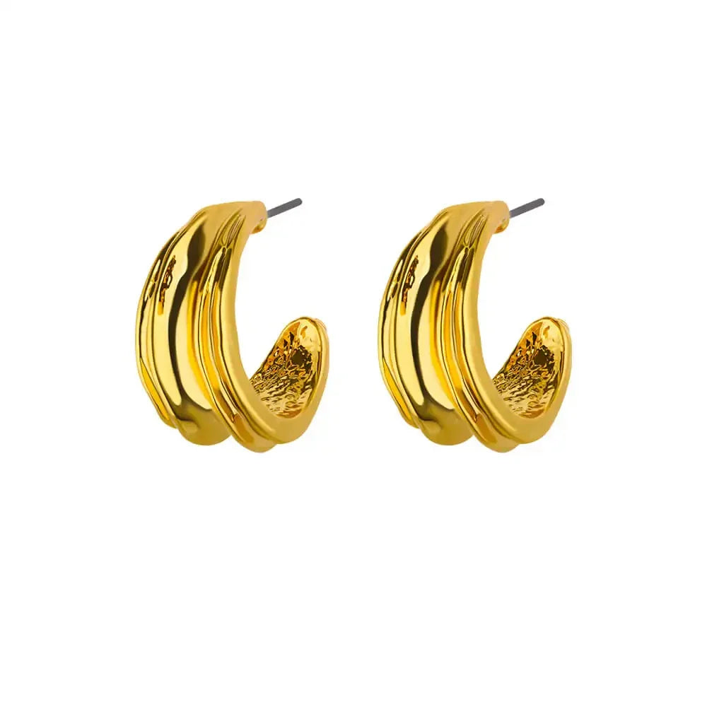C-shaped Shell Earrings for Women Stainless Steel Waterdrop Teardrop Hoop Earring Fashion Piercing Ear Accessories Party Jewelry Vera Lux