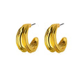 C-shaped Shell Earrings for Women Stainless Steel Waterdrop Teardrop Hoop Earring Fashion Piercing Ear Accessories Party Jewelry Vera Lux