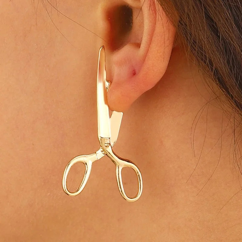 Fashion Creative New Retro Scissors Ear Studs for Women Personalized Women Hip Hop Rock Party Holiday Gift Perforated Earrings Vera Lux