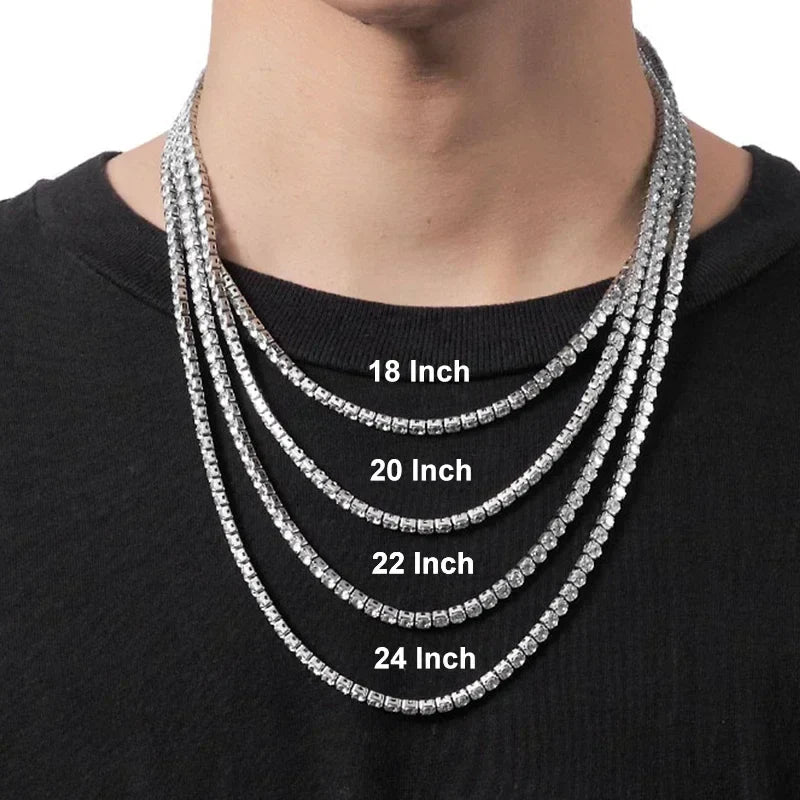 NeeTim 925 Sterling Silver Real Moissanite Tennis Necklace for Women Men Lab Diamonds Neck Chains Necklaces Party Fine Jewelry Vera Lux