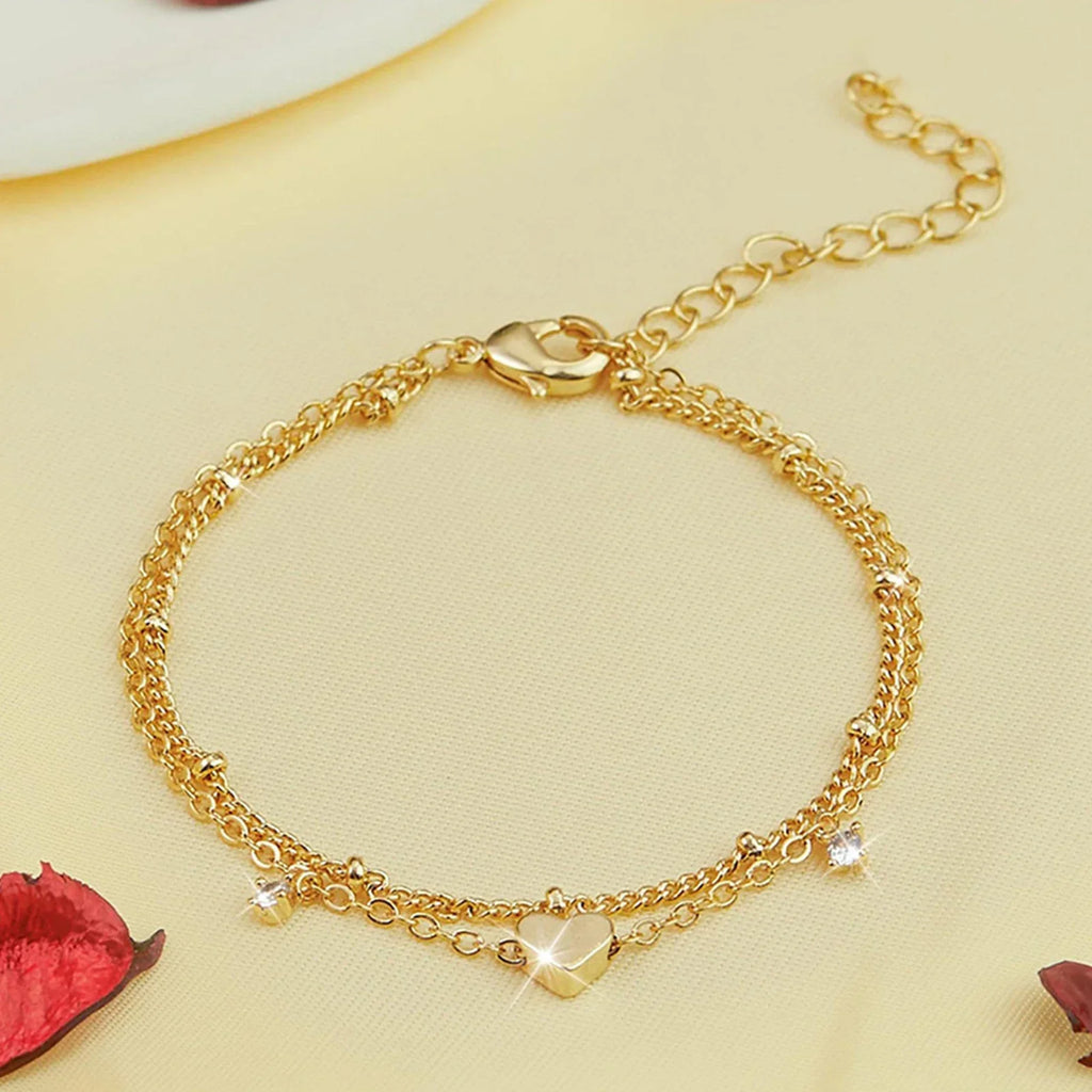 925 Sliver Plated CZ Anklet Bracelets for Women Girl Trendy New Waterproof Heart Charm Dainty Layer Chain Anklets Jewelry Gifts Vera Lux