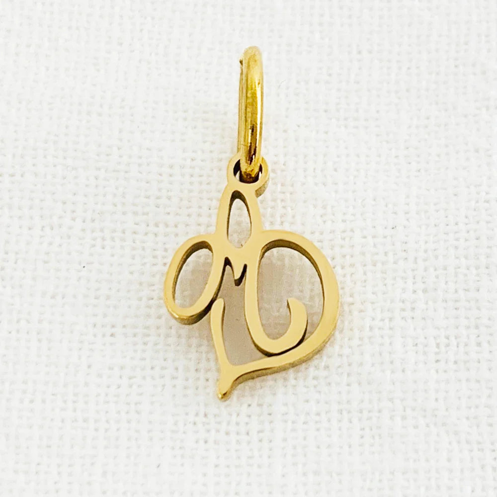 SUNIBI Heart Art Initial Alphabet Pendant DIY Name Customized Birthday Gift Stainless Steel Women Fashion Jewelry A-Z Wholesale Vera Lux