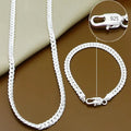 925 Sterling Silver 8/16/18/20/22/24 Inch 6mm Side Chain Necklace Bracelet For Woman Men Fashion Charm Wedding Jewelry Vera Lux