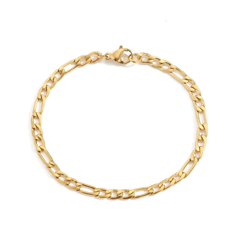 SUNIBI Stainless Steel Bracelet for Women Gold Color Charm Fashion Figaro Link Chain Bracelets Jewelry Wholesale/Dropshipping Vera Lux