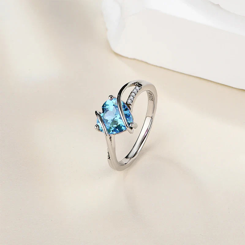 MINTYBOX S925 Sterling Sliver Heart 2.0ct Ruby Ring for Women Lab Created Spinnel Engagement Wedding Rings Luxury Fine Jewely Vera Lux