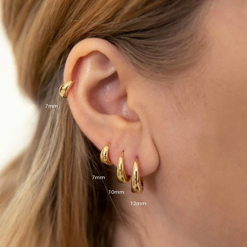 Classic Hoop Earrings for Women Chunky Stainless Steel Gold Color Earring 2025 Trend New in Minimalist Pendientes Jewelry aretes Vera Lux