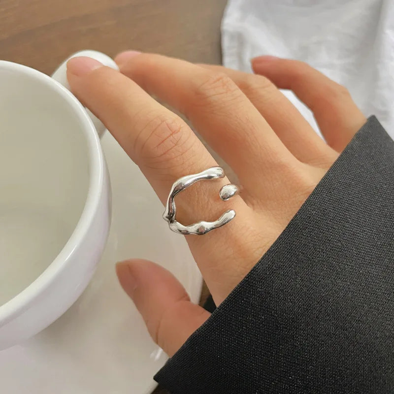 Simple Stainless Steel Adjustable Women's Ring Statement Jewelry for Women Designer Opening Finger Ring Wholesale Dropshipping Vera Lux
