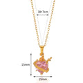 Pink Heart Zircon Necklace Gold Color Stainless Steel Cupid Eros Arrow Heart Pendant Necklace Korean Fashion Jewelry Girls Party Vera Lux