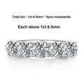 NeeTim 5mm 6.5mm Full Moissanite Ring for Women S925 Sterling Silver Eternity Sparkling Diamond Band Wedding Rings Jewelry Vera Lux