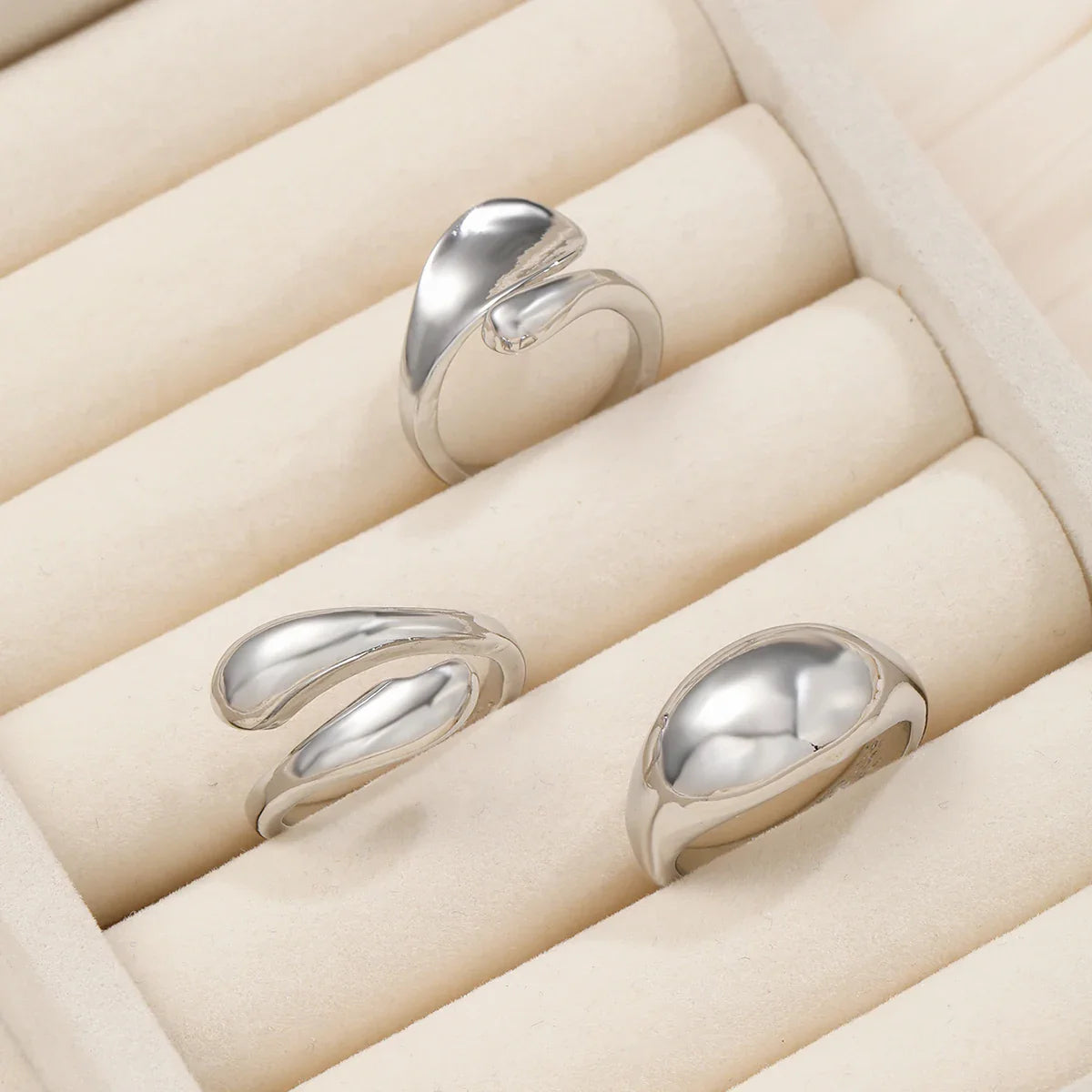 14Pcs/Set Vintage Smooth Open Rings Set for Women Geometric Creative Irregular Gold Color Finger Rings Trendy Daily Jewelry Gift Vera Lux