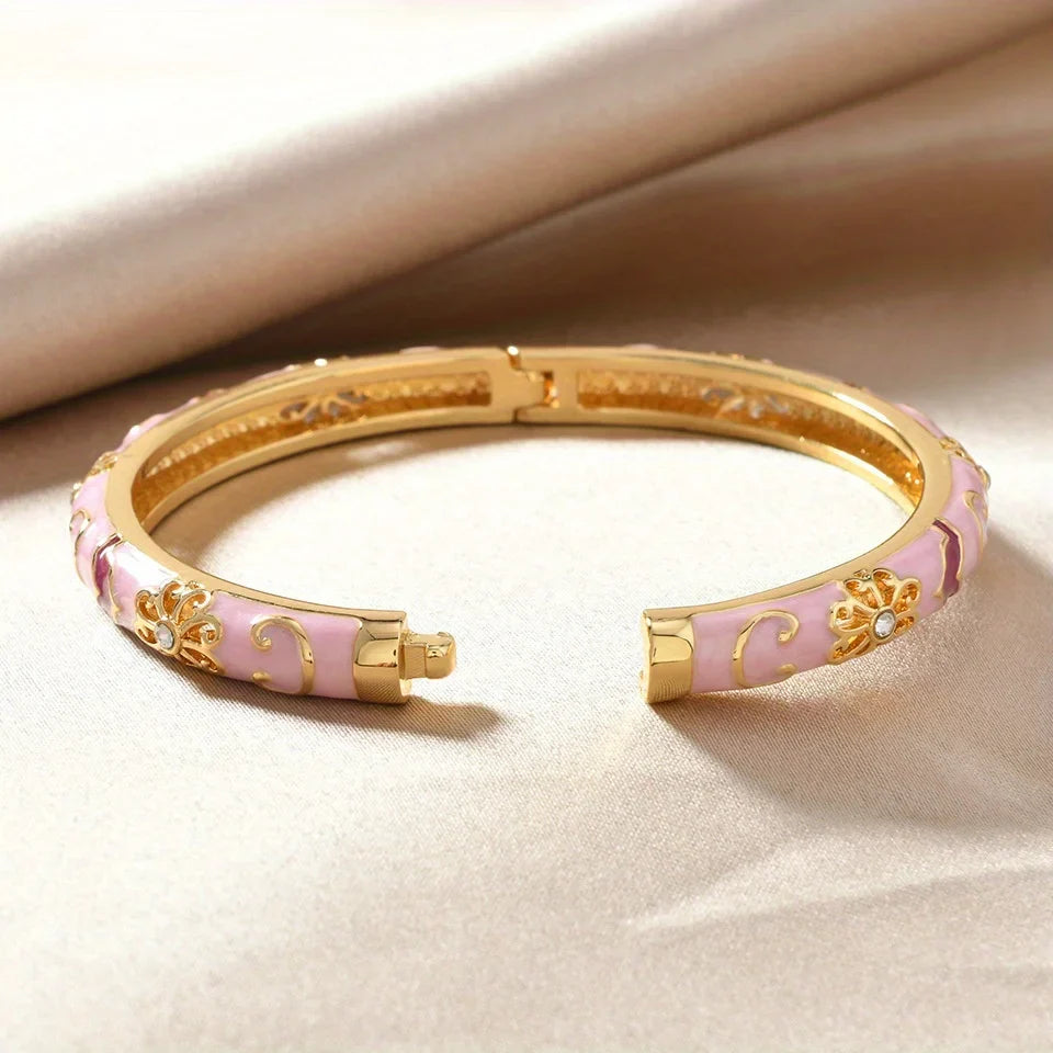 1pcs Chinese Retro Style Bracelet Enamel Blue And White Porcelain Element Women's Bracelet Exquisite Elegant Ladies' jewelry Vera Lux
