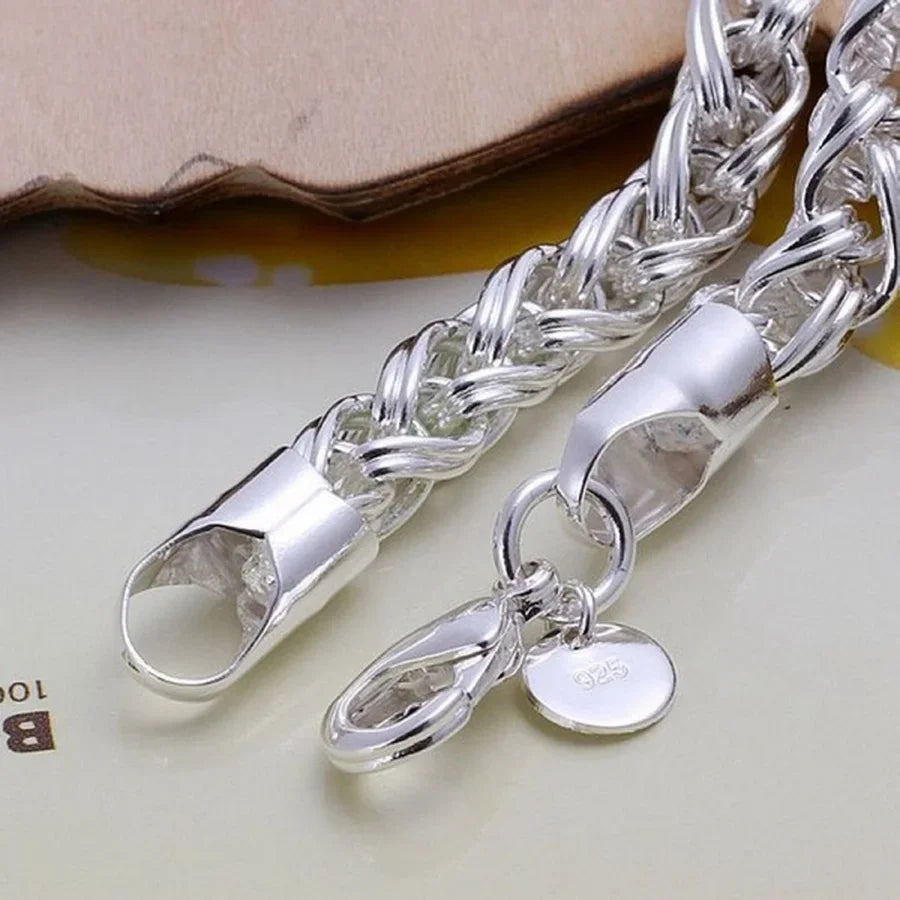 Wholesale 925 Sterling Silver Bracelets Jewelry chain women lady men 6mm 4MM high quality valentine gift beautiful factory price Vera Lux