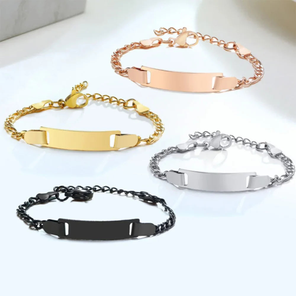 Baby Kids Bracelet, Stainless Steel Chain Bracelet Adjustable Link without Name,Girl Boy Children Birthday Gift Vera Lux
