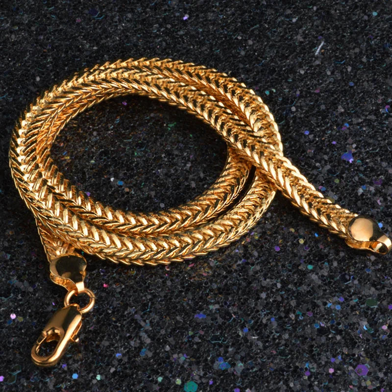 925 Silver 18K Gold Necklace Chains For Men Women Fashion Jewelry Accessories Vera Lux
