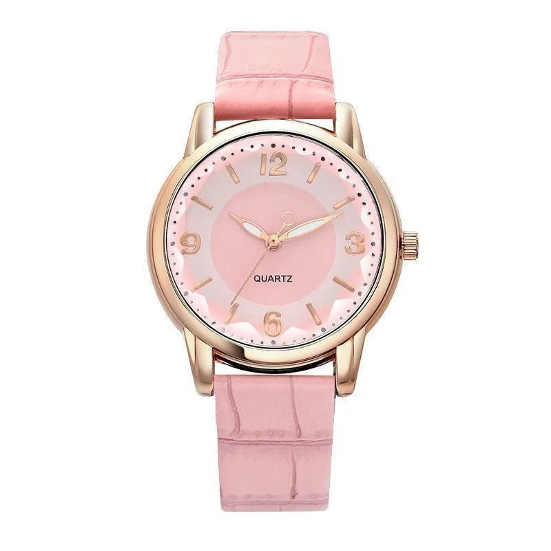 Leather Strap Ladies Watch Polygon Glass Luxury Women clocks Dial Quartz Creative Fashion Quartz Watch Vera Lux