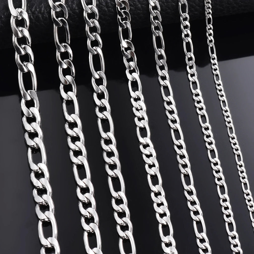 Wholesale 40-75cm 925 Sterling Silver Necklace 2/4/6/8/10/12mm Figaro Chain Lobster Buckle Necklaces Men Woman Fashion Jewelry Vera Lux