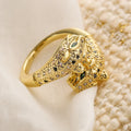 NEWBUY New High Quality Gold-Plated Zircon Hip-Hop Style Rings Fashion Delicate Leopard Ring Women's Party Jewelry Accessories Vera Lux