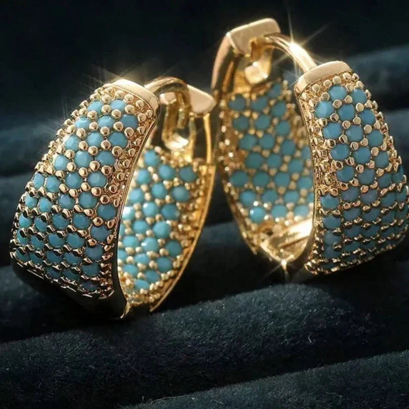 Women's Earrings Bohemian Style Clip Earrings Copper Synthetic Turquoise Earrings Party Wedding Mother's Day Accessories Vera Lux