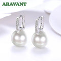 Aravant 925 Silver 18K Gold 12mm Pearl Drop Earrings For Women Wedding Fashion Jewelry Vera Lux