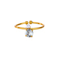 Stainless Steel Four Leaf Clover Rings For Women Gold Color Zircon Opening Couple Ring Aesthetic Wedding Bohemian Jewelry Gift Vera Lux
