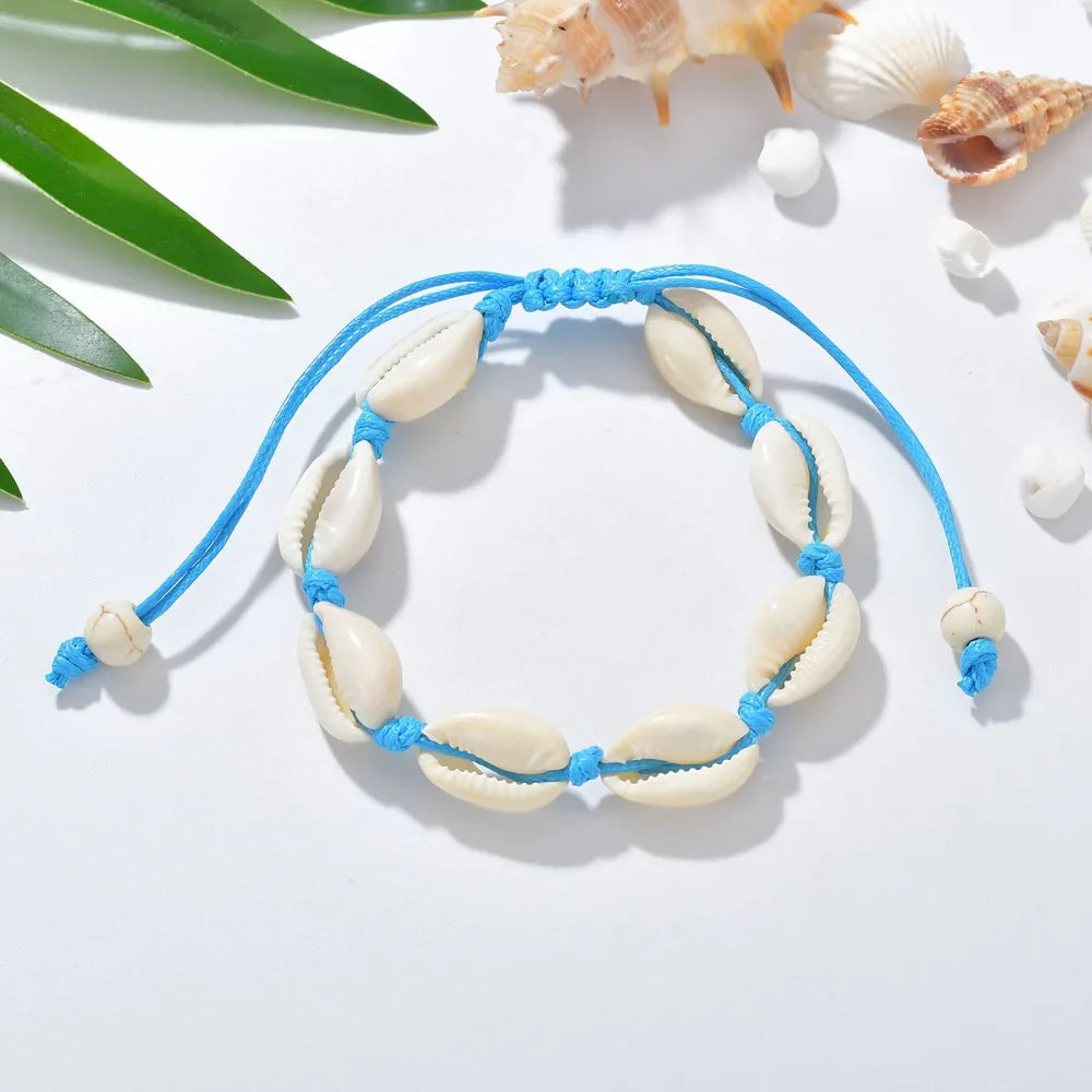Summer Beach Shell Anklet For Women Bohemian Braided Rope Adjustable  Chain Bangle Girls Leisure Vacation Jewelry Vera Lux