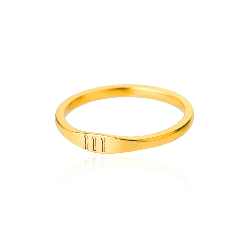 111 222 333 444 555 666 777 999 Angel Number Rings For Women Stainless Steel Ring Vintage Aesthetic Retro Jewelry anillos 2025 Vera Lux