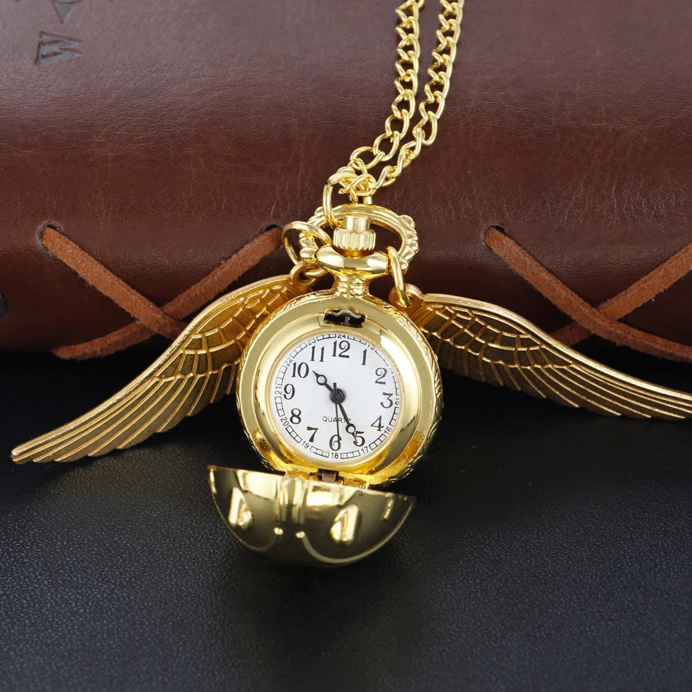 Magic Gold Fairy Ball Quartz Pocket Watch Men's and Women's Vintage Fob Watch Children's Gift Pendant Necklace Souvenir Cf1177 Vera Lux