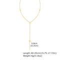 Heart Drop Lariat Chain Necklace For Women, Y Shape Long Chain Stainlss Steel 18K Gold Color  Layered Jewelry Vera Lux