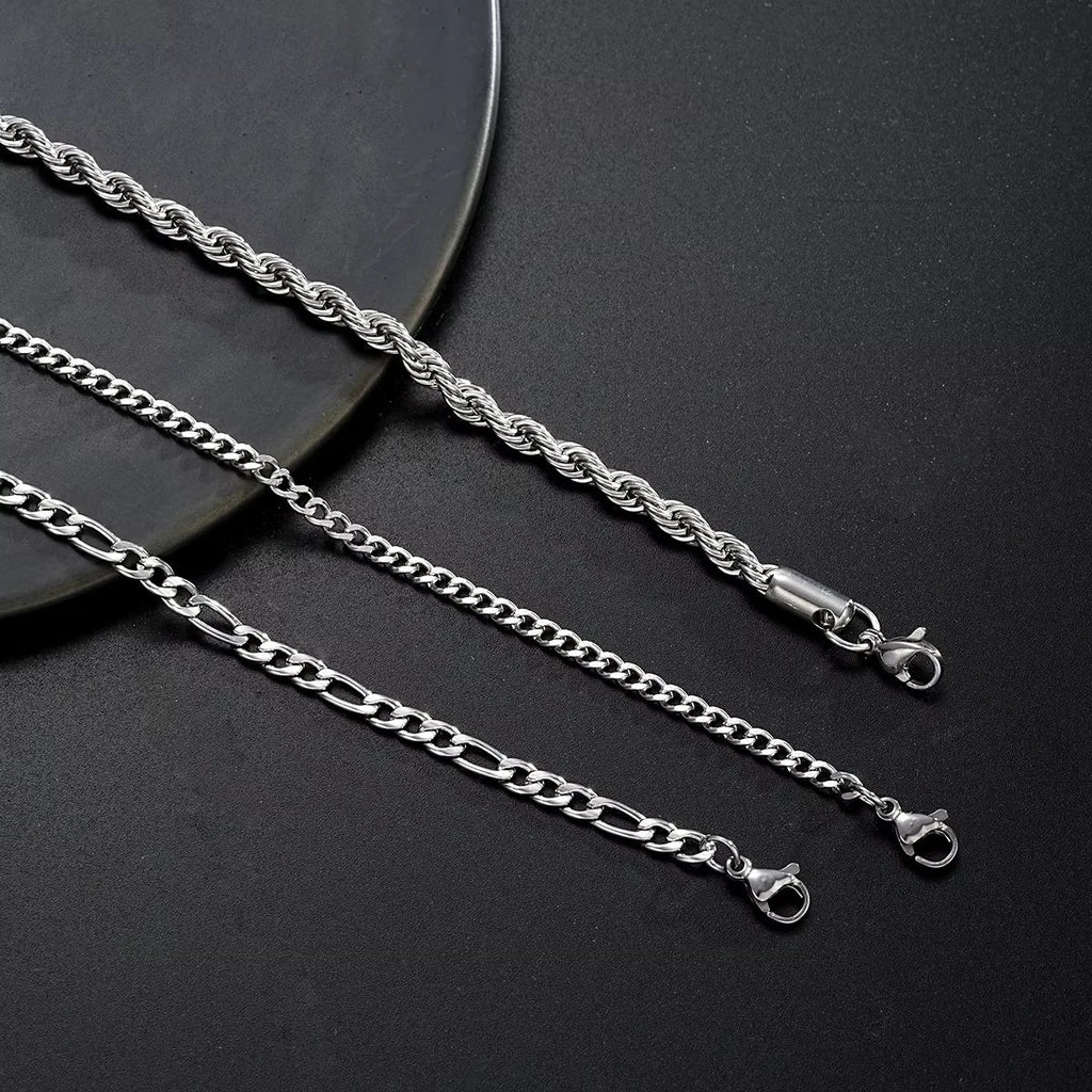 3pcs/set Stainless Steel Punk Cuban Chain Bracelet for Men Minimalist Silver Color Hip Hop Bracelet Party Fashion Jewelry Gifts Vera Lux