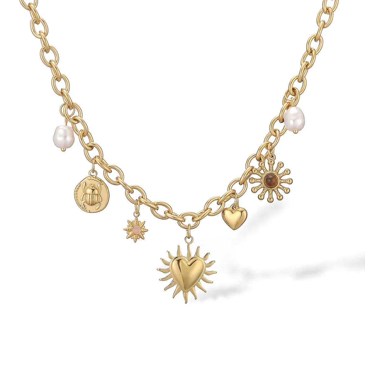 NEWBUY 2025 Fashion Gold Color Stainless Steel Jewelry Non-Fading Bohemian Style Choker Necklaces For Women Summer Accessories Vera Lux