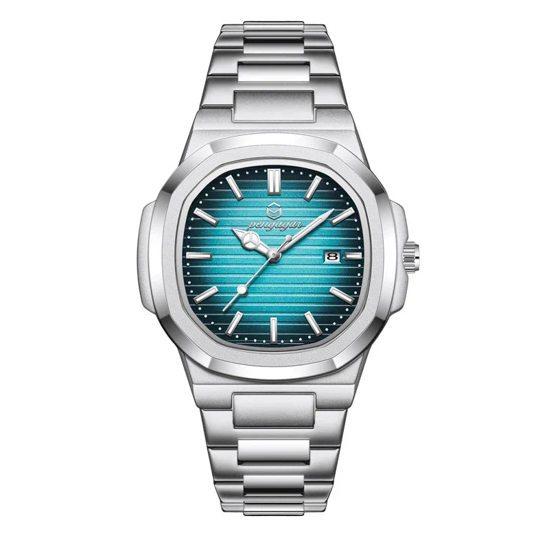 2026 New Luxury Military Man Watch Square Waterproof Luminous Date Week Men Watch Stainless Steel Quartz Men's Watches Reloj+box Vera Lux