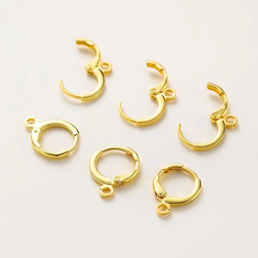 10pcs 14K 18K Gold Plated Brass France Blank Round Opening Earing Hook Ear Pendant Clips Loop For DIY Jewelry Making Findings Vera Lux