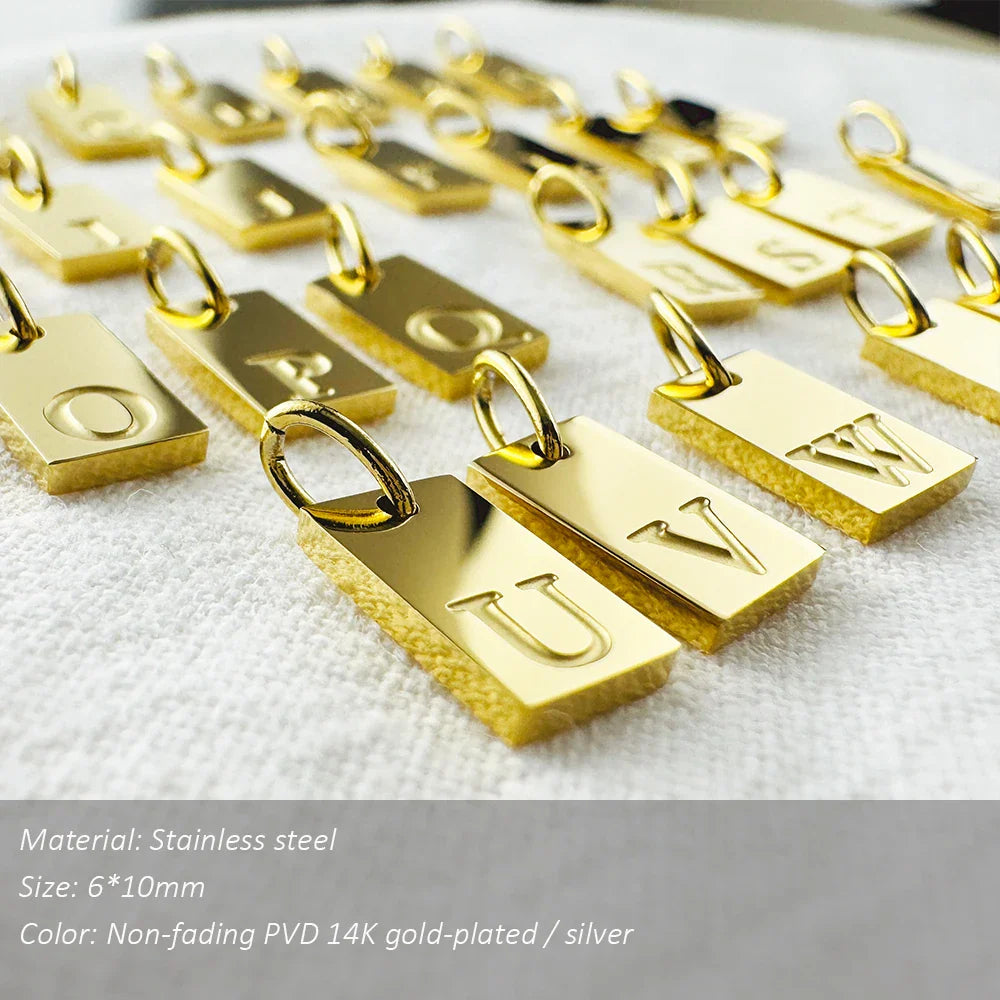 SUNIBI Alphabet Charm Pendant for Necklaces Stainless Steel Jewelry DIY Engraved Lettering Accessories Women's Fashion Jewelry Vera Lux