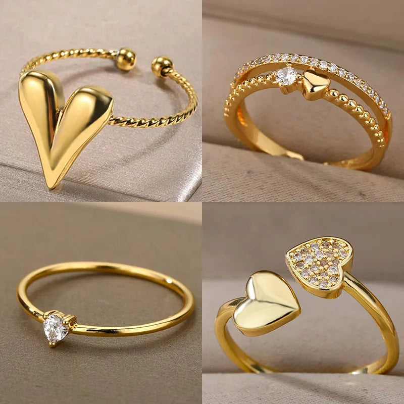 Zircon Little Heart Rings For Women Minimalism Heart Ring Stainless Steel Finger Dainty Ring Valentine Gifts Free Shipping Vera Lux