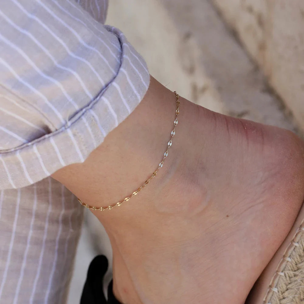 Stainless Steel Fish Lips Chain Anklet For Women Summer Beach Foot Jewelry On The Leg Minimalist Anklets Female Vera Lux