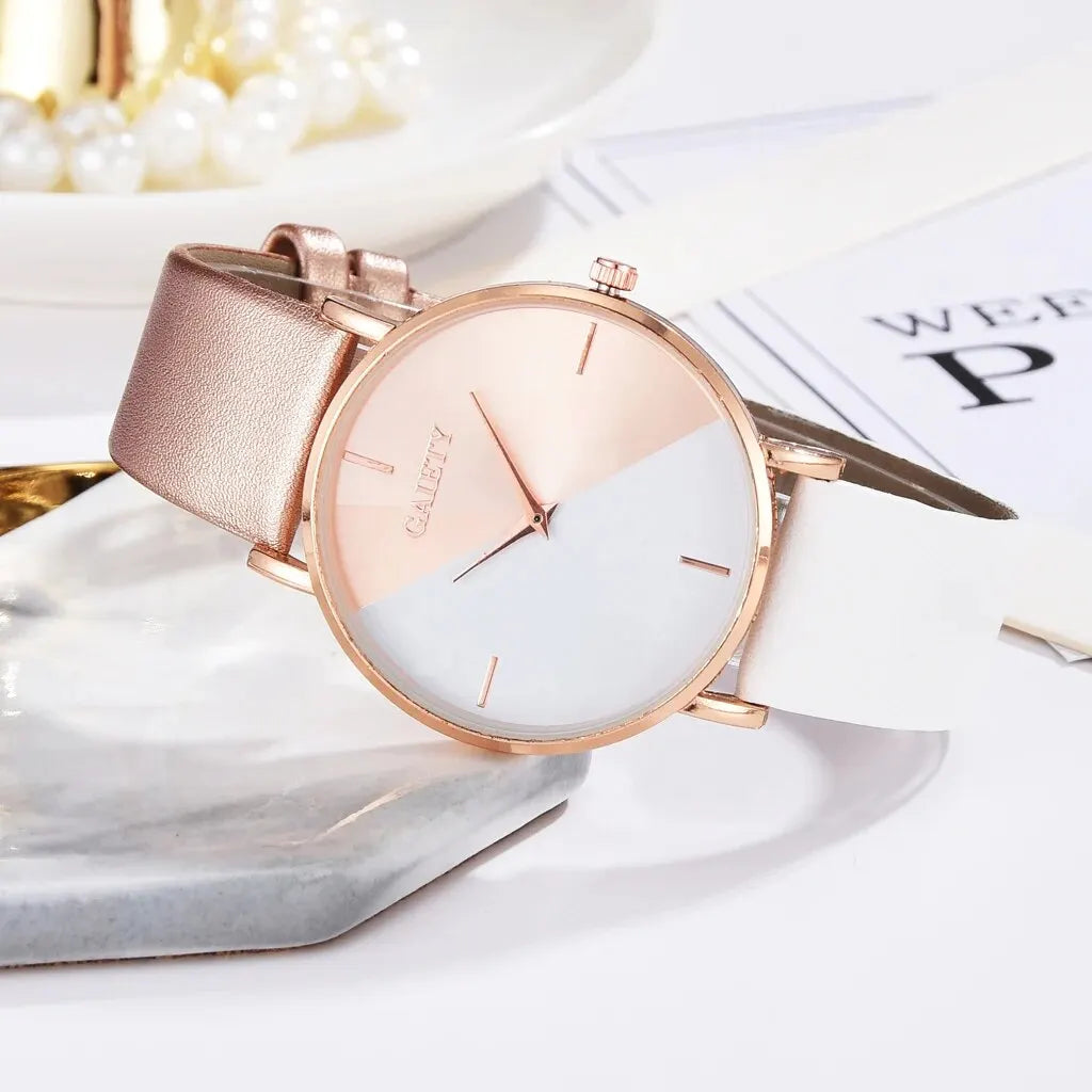Women Watch Set Luxury Fashion Colourful PU Leather Strap Ladies Quartz Wristwatch Alloy Bracelet For Ladies Gift Vera Lux