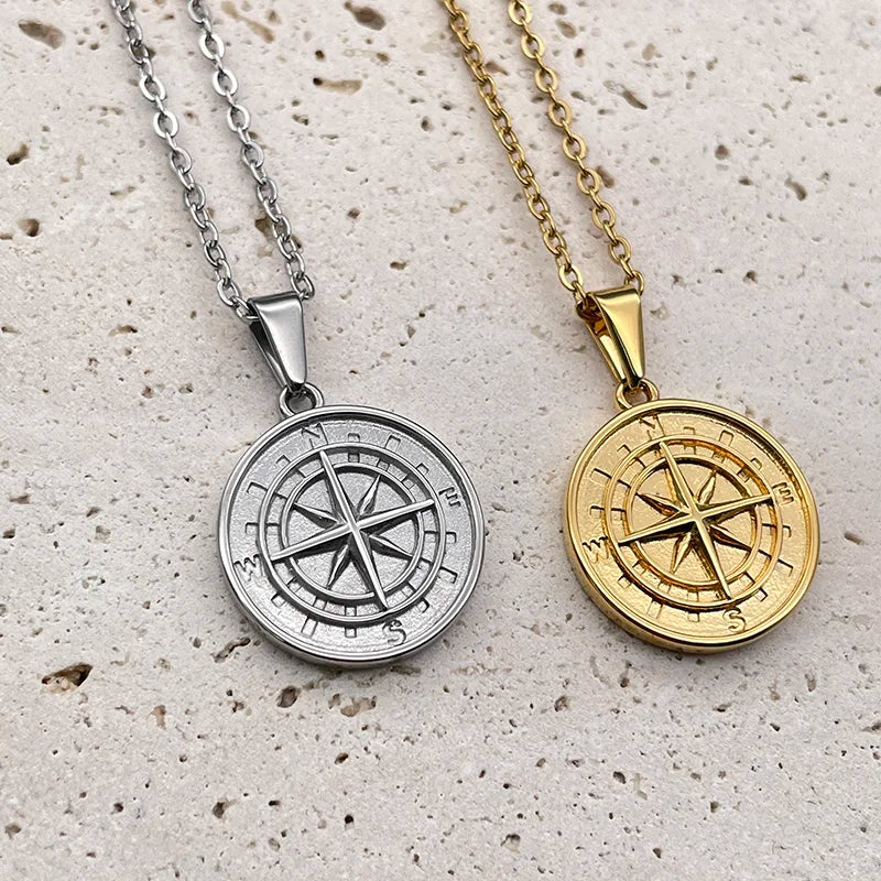 Compass Pendant Necklace Jewelry Hot Sale Vintage 18K Gold Plated Charms For Men Women Vera Lux