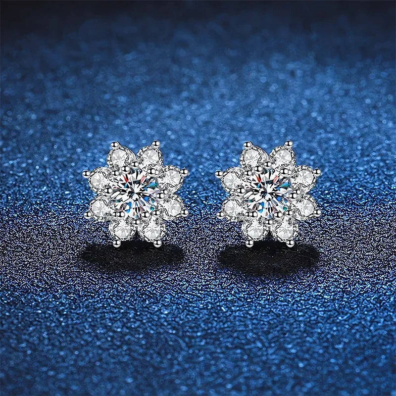 NeeTim 0.5ct Moissanite Stud Earrings For Women 925 Sterling Silver with White Gold Plated Diamond  Ear Studs Wedding Jewelry Vera Lux