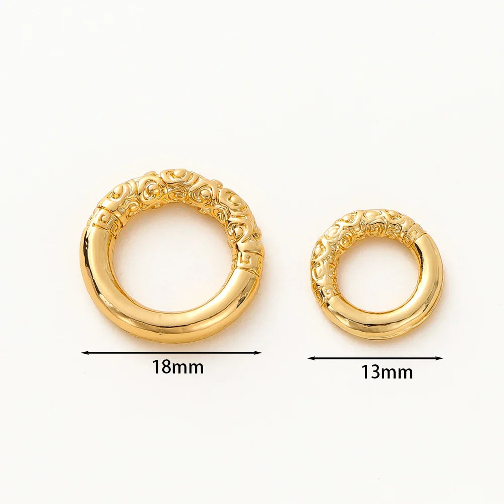 10pcs/lot 18K Gold Plated Large Round Metal D Ring Buckles Clasp Web For Leather Belt Bags Garment DIY Crafts Jewelry Making Vera Lux