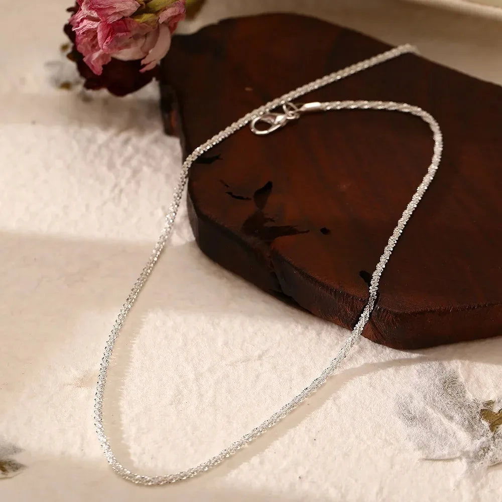 Silver Color Sparkling Necklace For Women Trendy Clavicle Chain Choker Girls Korean Wedding Party Jewelry Accessories Vera Lux
